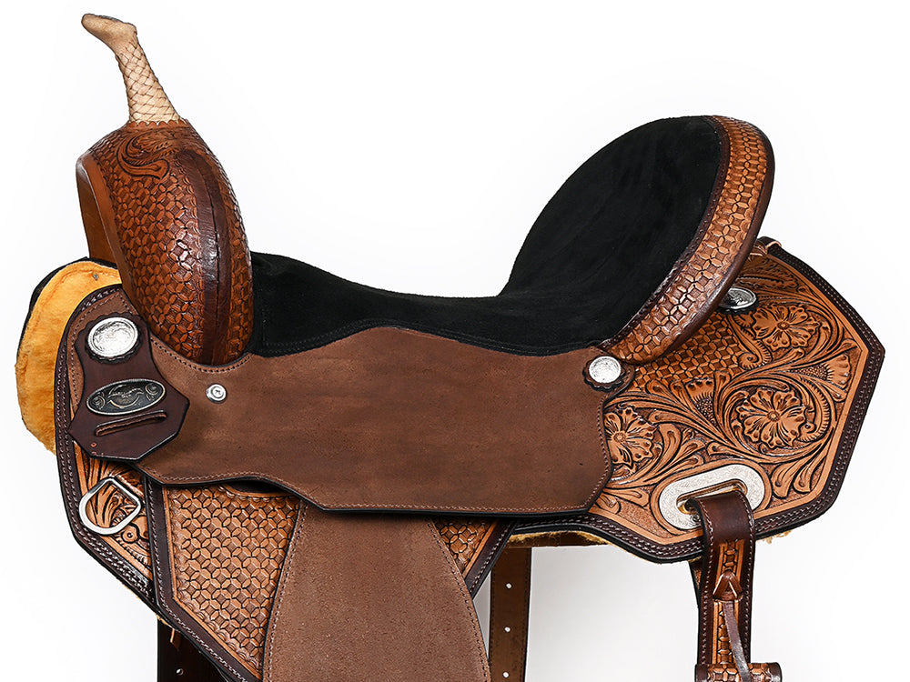 ComfyTack Barrel Racing & Trail Leather Saddle — Brown