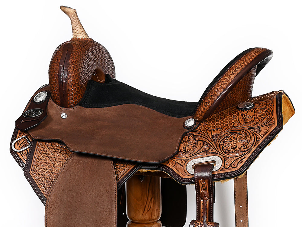 ComfyTack Barrel Racing & Trail Leather Saddle — Brown
