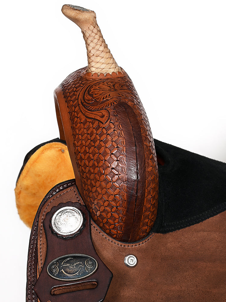 ComfyTack Barrel Racing & Trail Leather Saddle — Brown