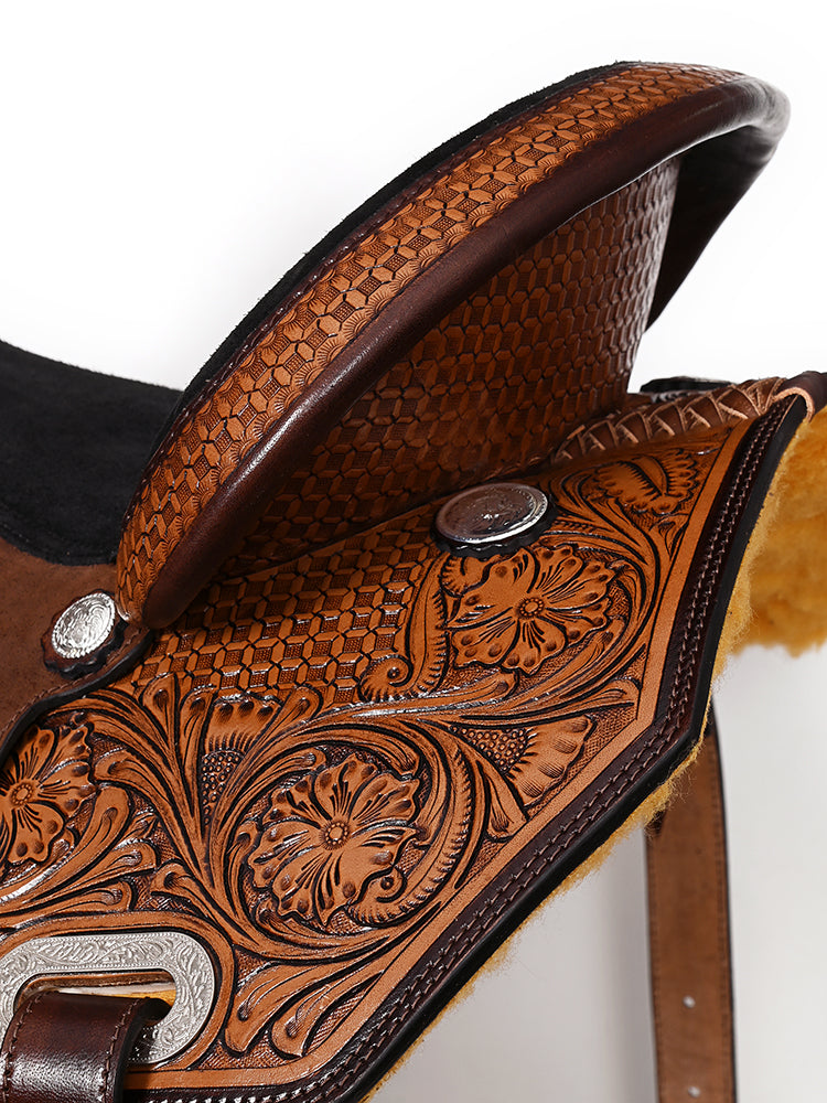 ComfyTack Barrel Racing & Trail Leather Saddle — Brown