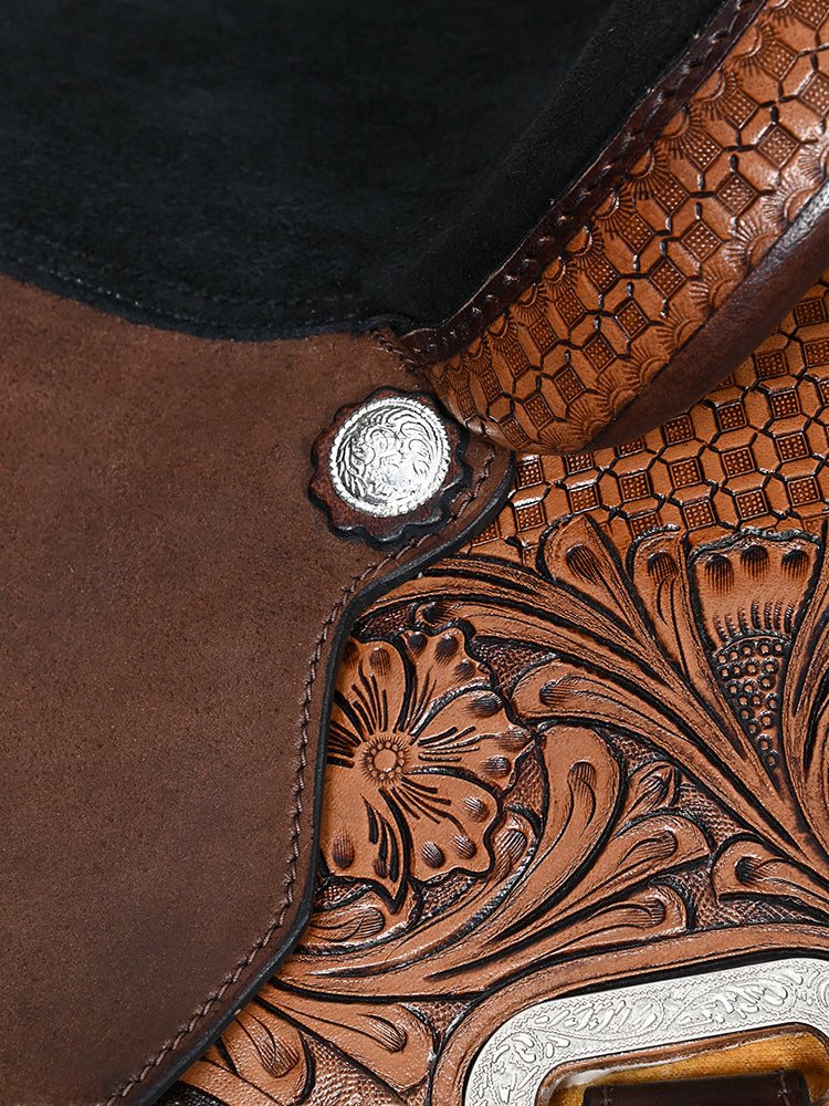 ComfyTack Barrel Racing & Trail Leather Saddle — Brown