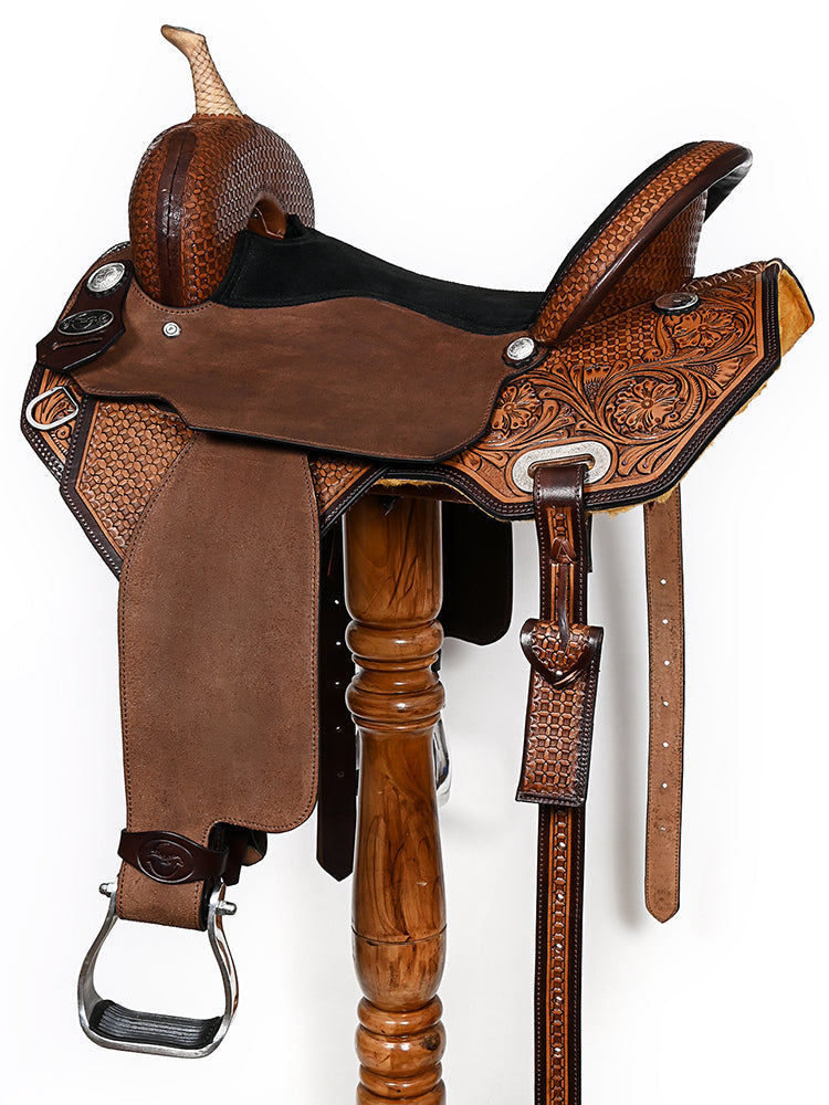 ComfyTack Barrel Racing & Trail Leather Saddle — Brown