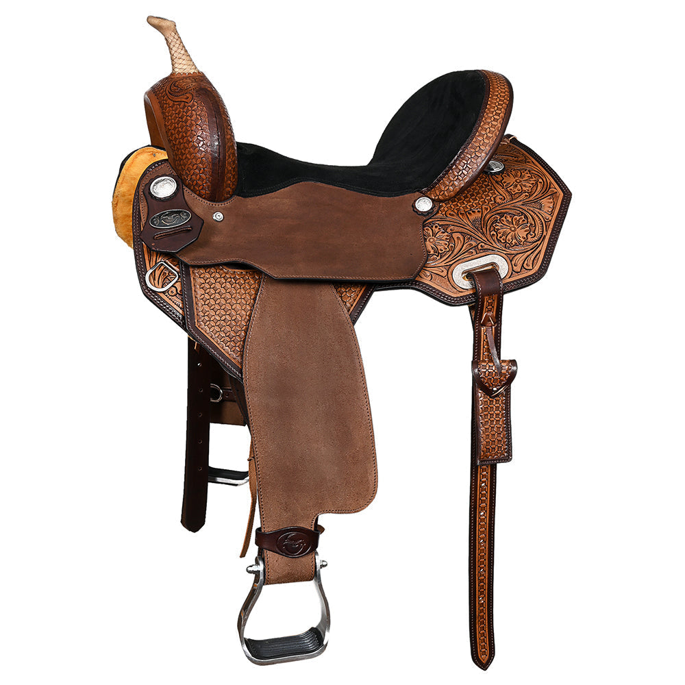 ComfyTack Barrel Racing & Trail Leather Saddle — Brown