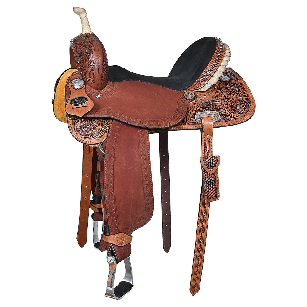 Comfytack Western Saddle Leather Trail Horse Tack Set Brown | Western Saddle | Saddle for Horses | Horse  Tack Set