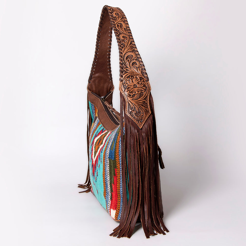 Hobo Hair On Saddle Blanket Genuine Leather Western Bag For Women