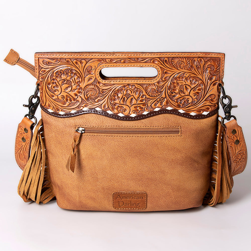 American Darling Clutch Hand Tooled Saddle Blanket Fabric Genuine Leather Western Women Bag Handbag Purse | Purses for Cute