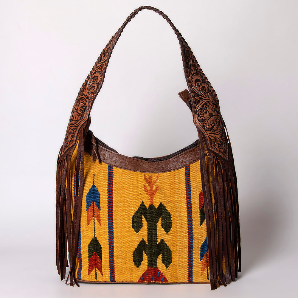 Hobo Hair On Saddle Blanket Genuine Leather Western Bag For Women