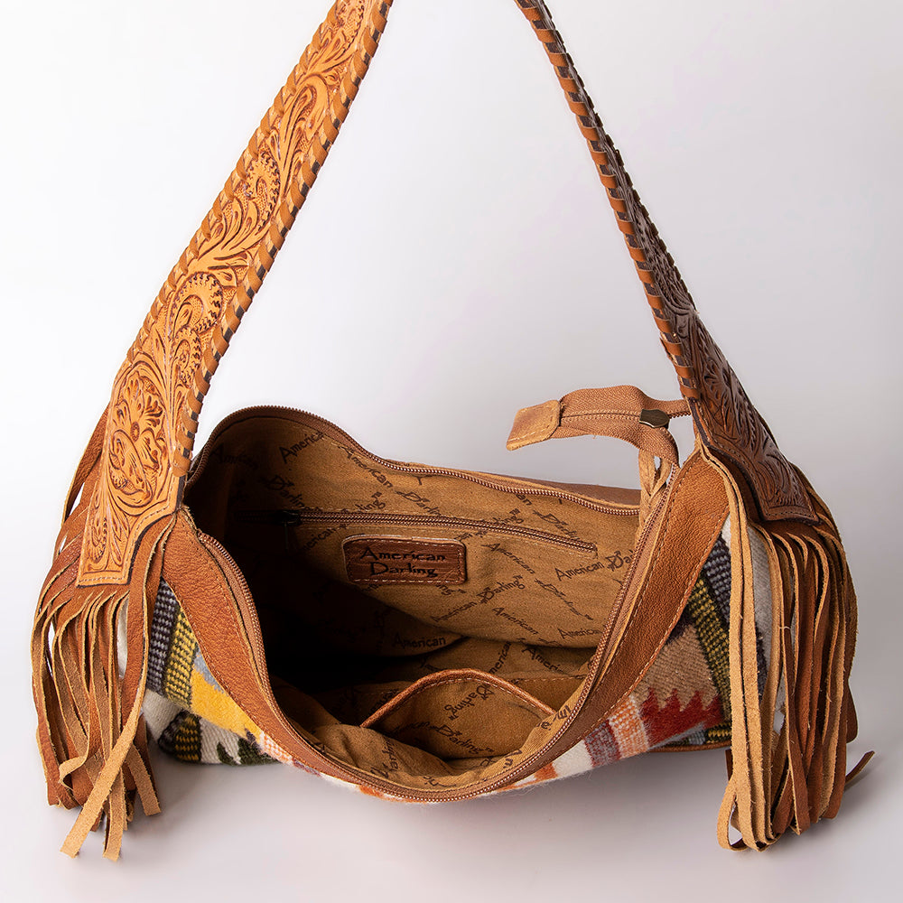 Hobo Hair On Saddle Blanket Genuine Leather Western Bag For Women