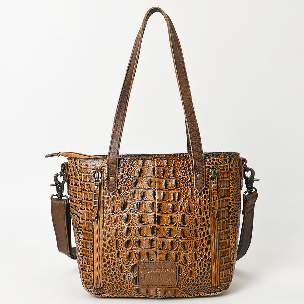 American Darling Tote Crocodile Embossed Genuine Leather
