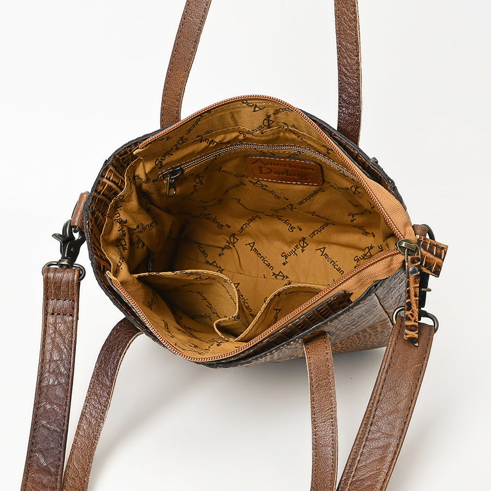 American Darling Tote Crocodile Embossed Genuine Leather