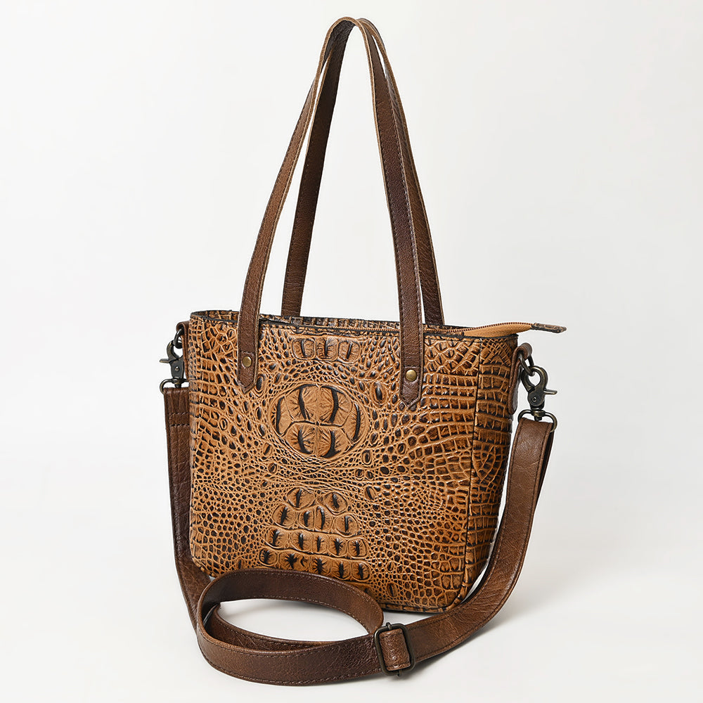 American Darling Tote Crocodile Embossed Genuine Leather