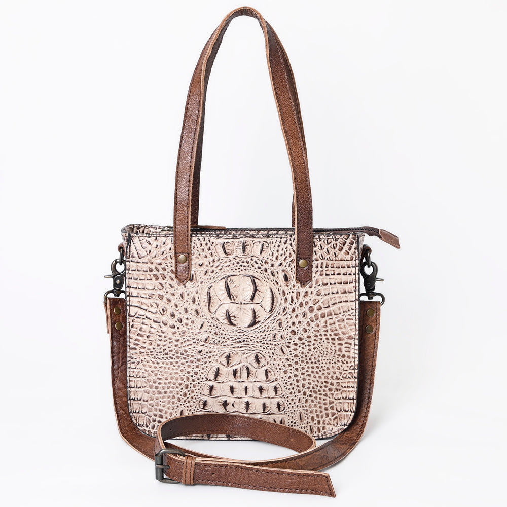 American Darling Tote Crocodile Embossed Genuine Leather