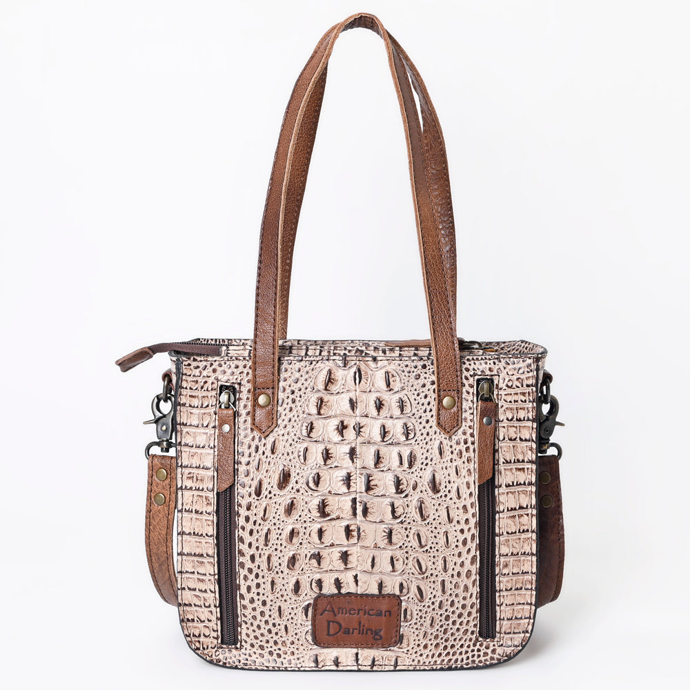 American Darling Tote Crocodile Embossed Genuine Leather
