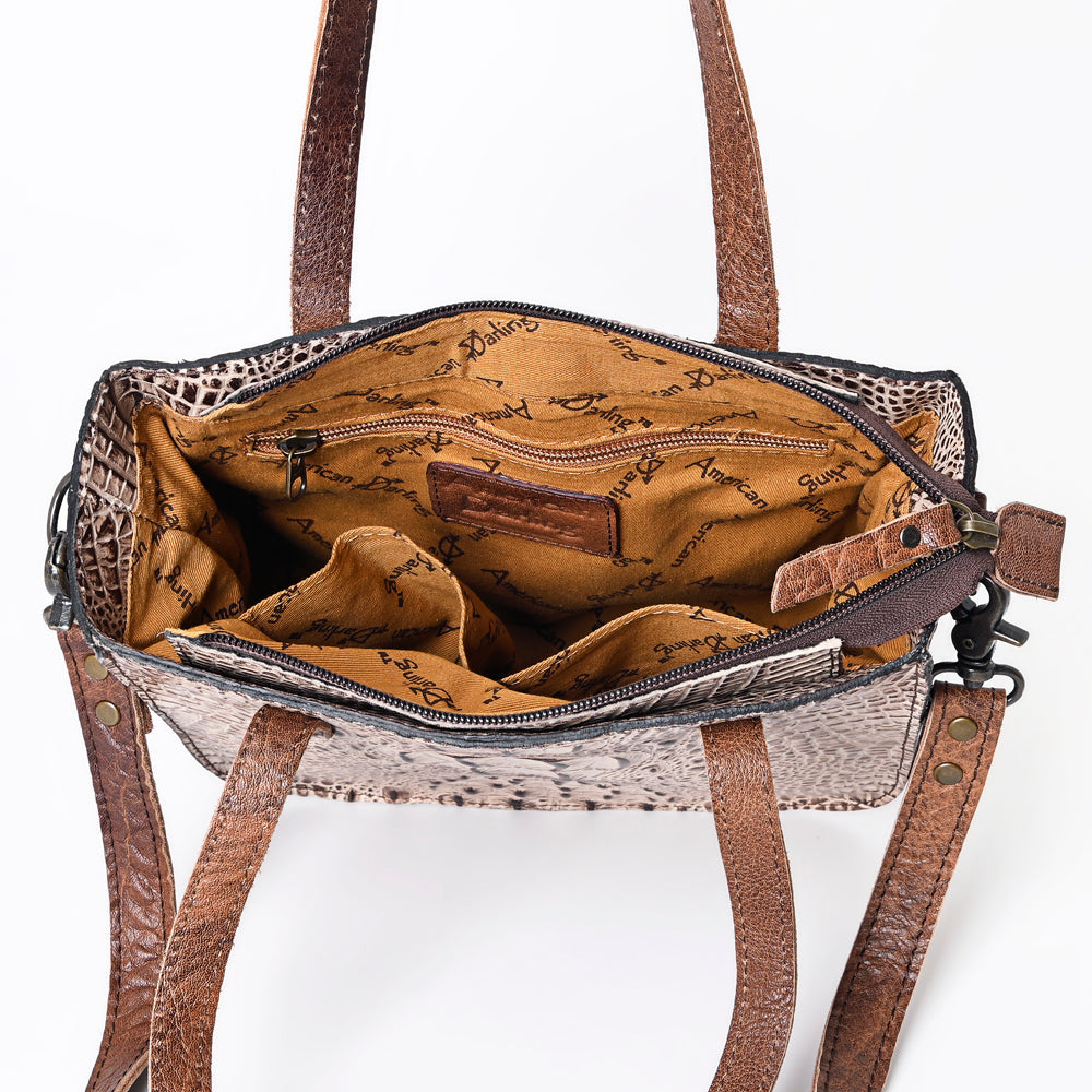 American Darling Tote Crocodile Embossed Genuine Leather