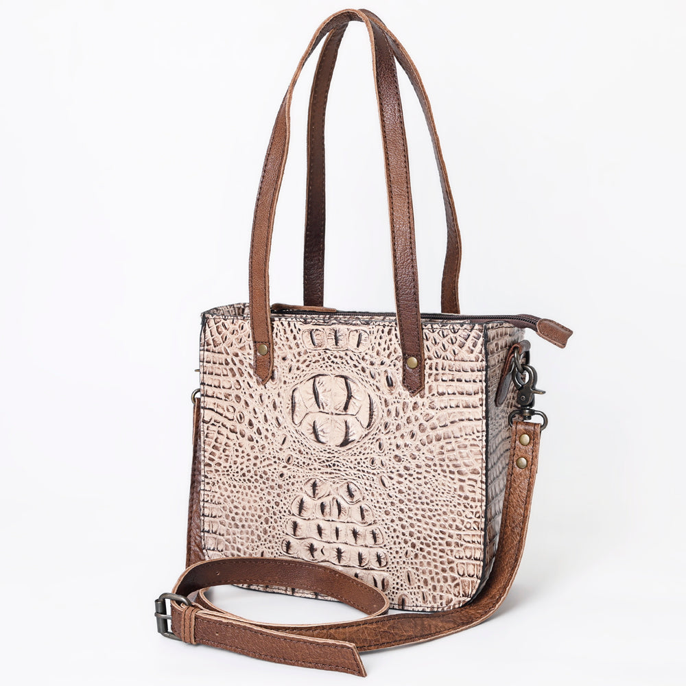 American Darling Tote Crocodile Embossed Genuine Leather
