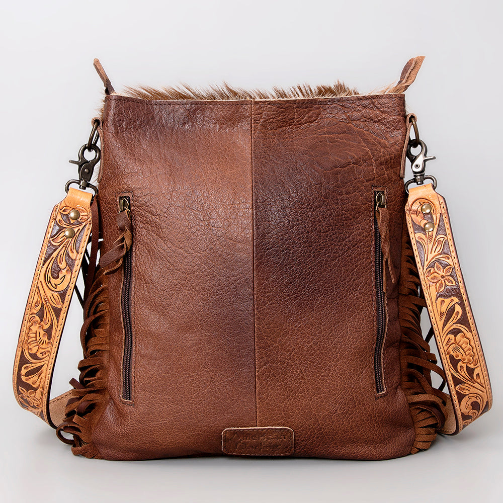 American Darling Messenger Hand Tooled Hair On Genuine Leather Western Women Bag Handbag Purse | Cute