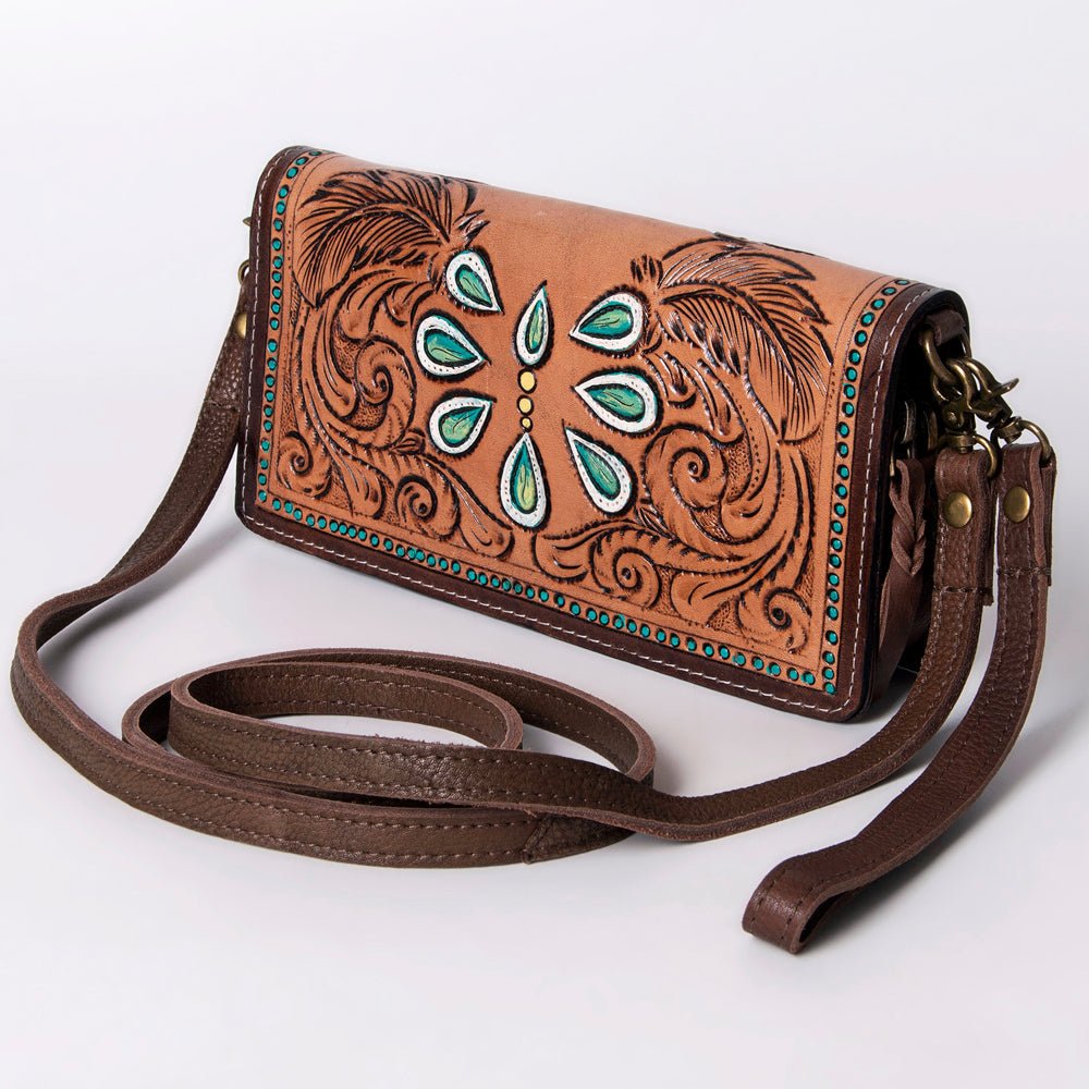 American Darling Organiser Hair-On Hand Tooled Genuine Leather