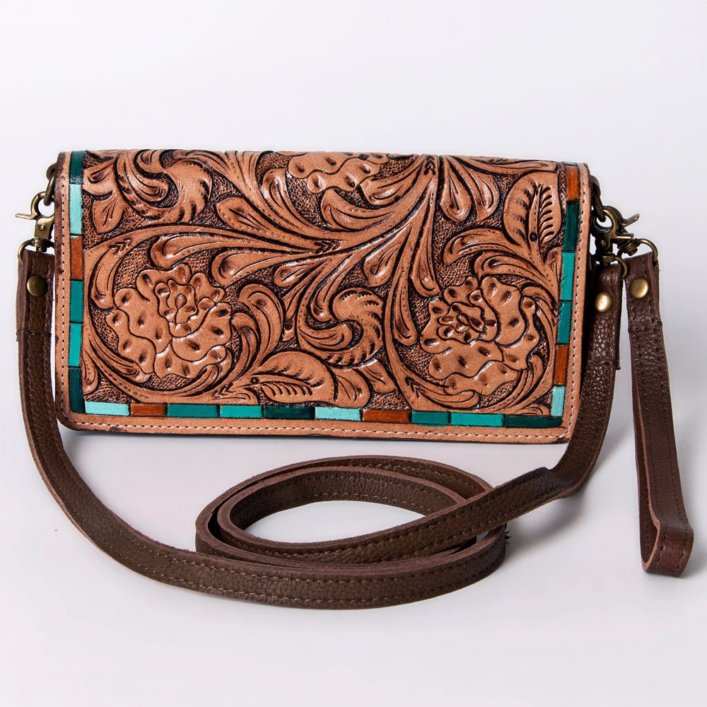 American Darling Organiser Hair-On Hand Tooled Genuine Leather
