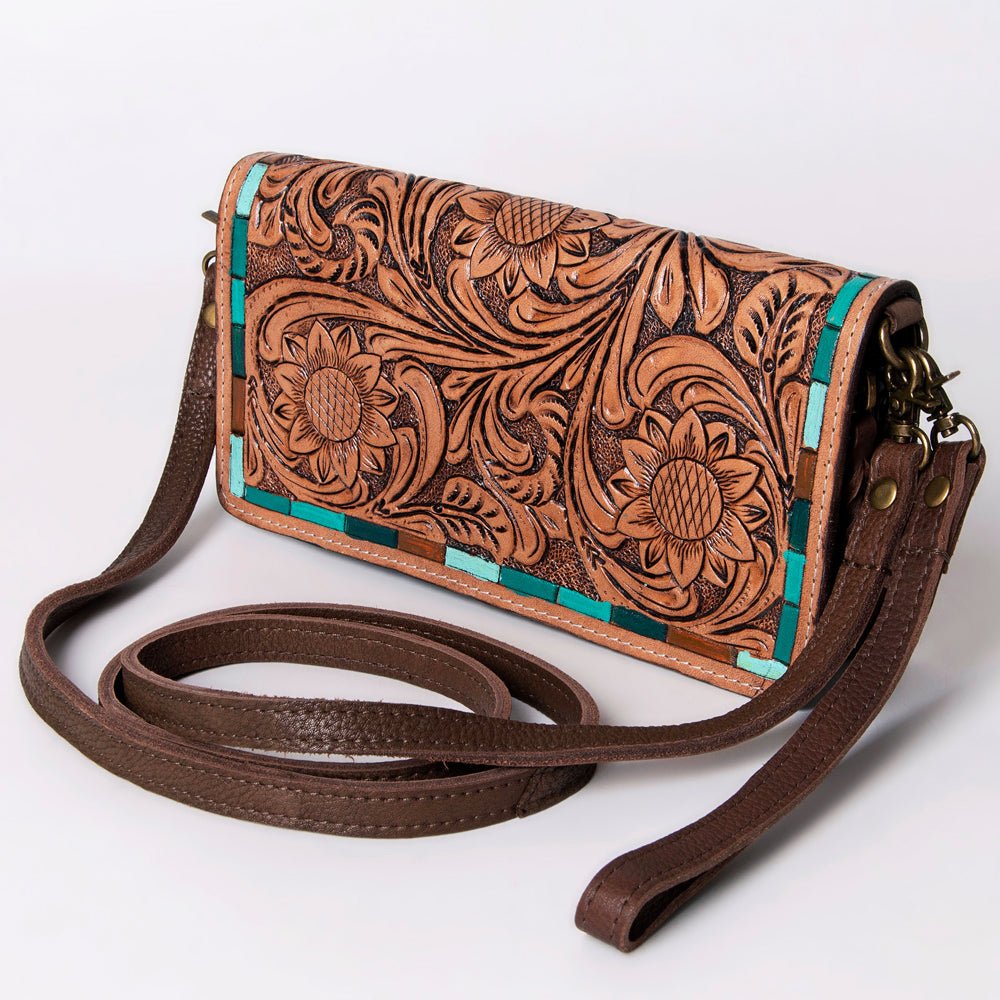 American Darling Organiser Hair-On Hand Tooled Genuine Leather