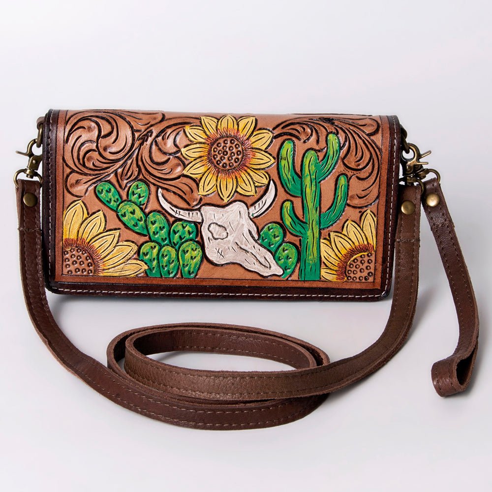 American Darling Organiser Hair-On Hand Tooled Genuine Leather