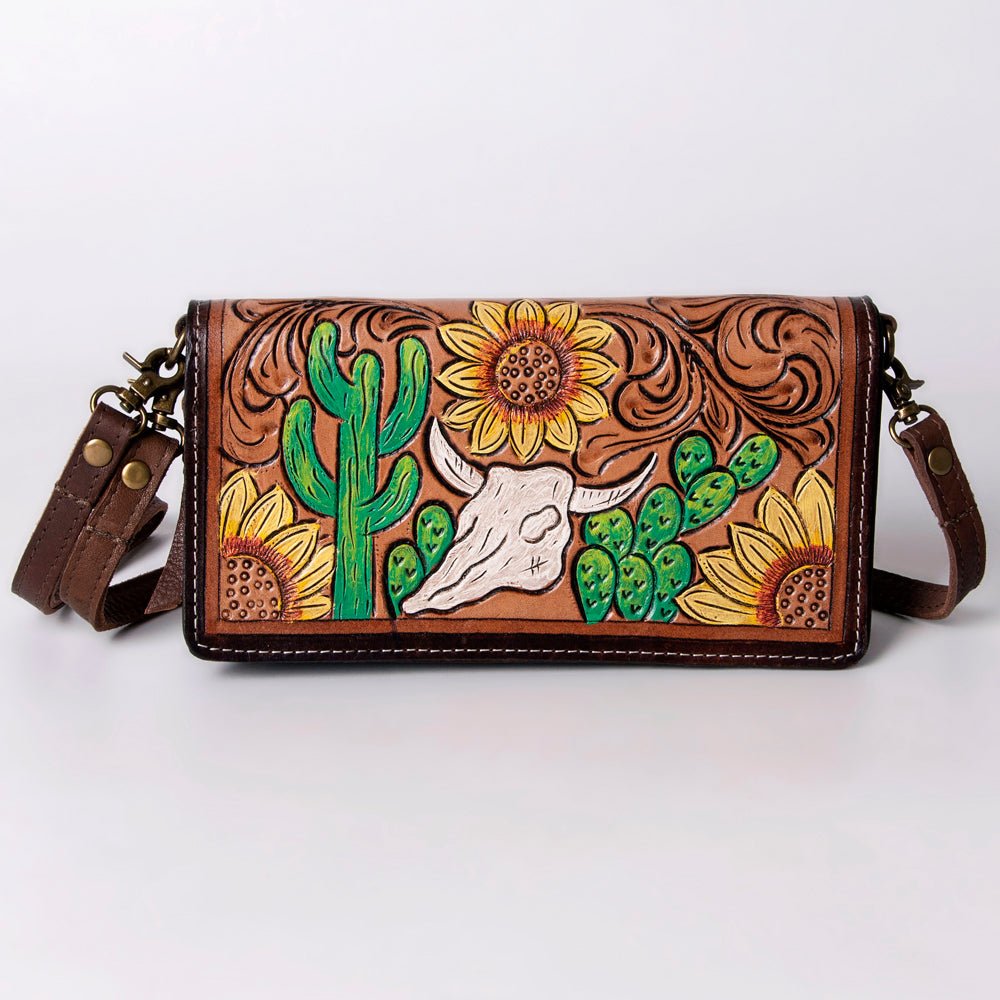 American Darling Organiser Hair-On Hand Tooled Genuine Leather