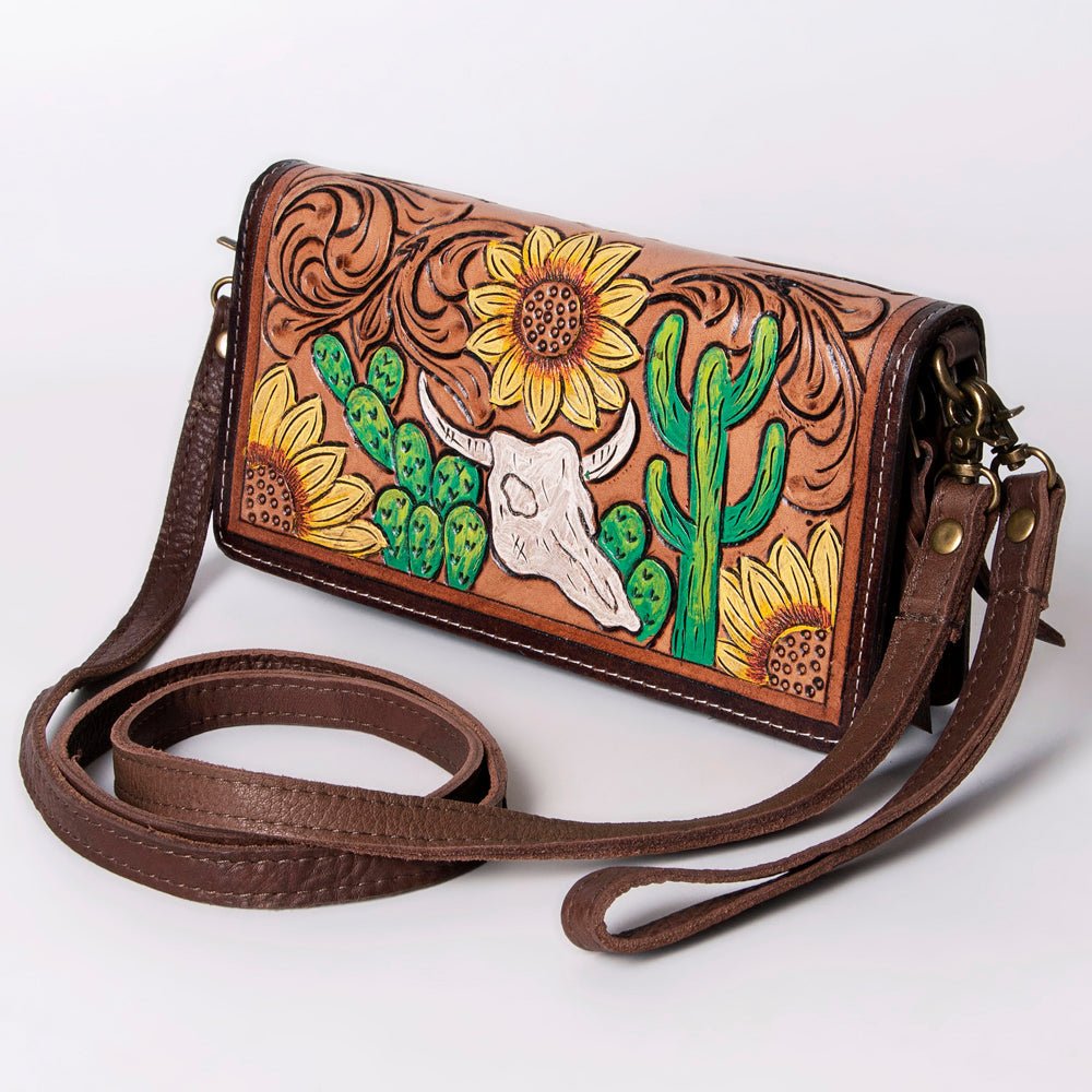 American Darling Organiser Hair-On Hand Tooled Genuine Leather