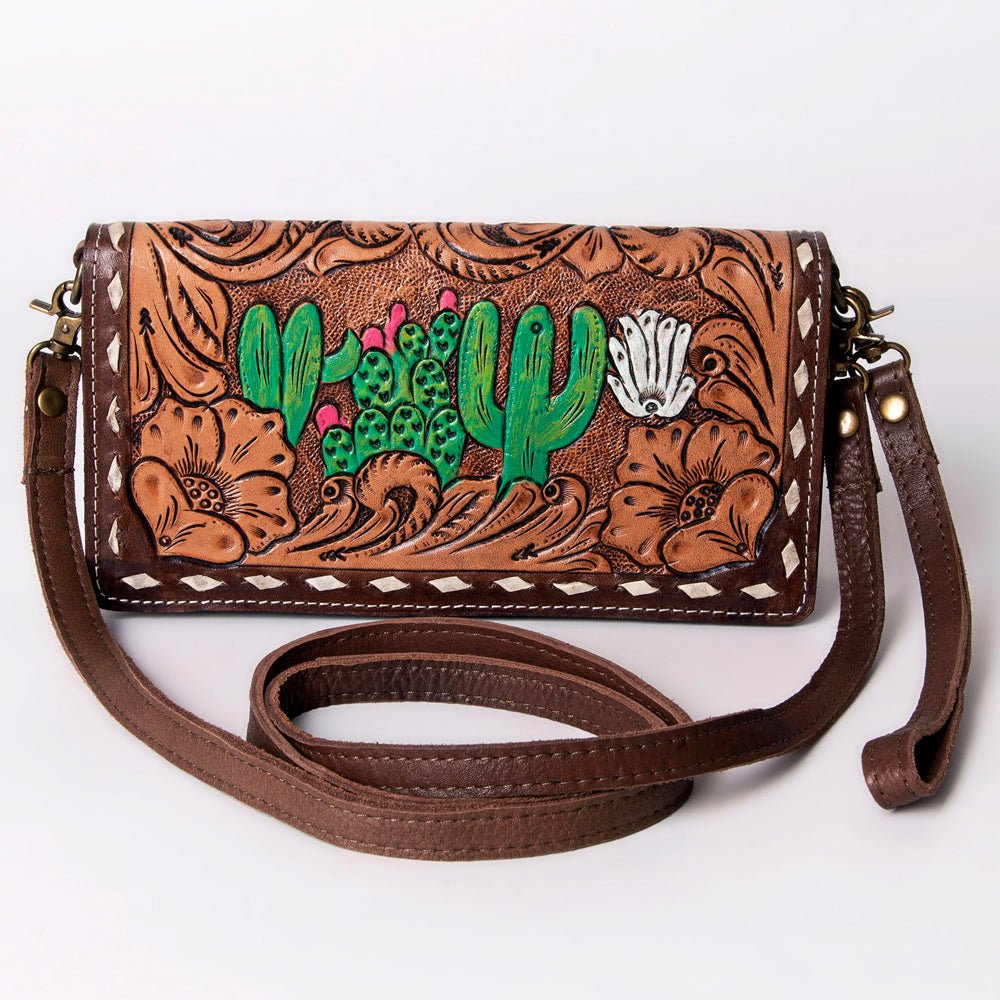 American Darling Organiser Hair-On Hand Tooled Genuine Leather