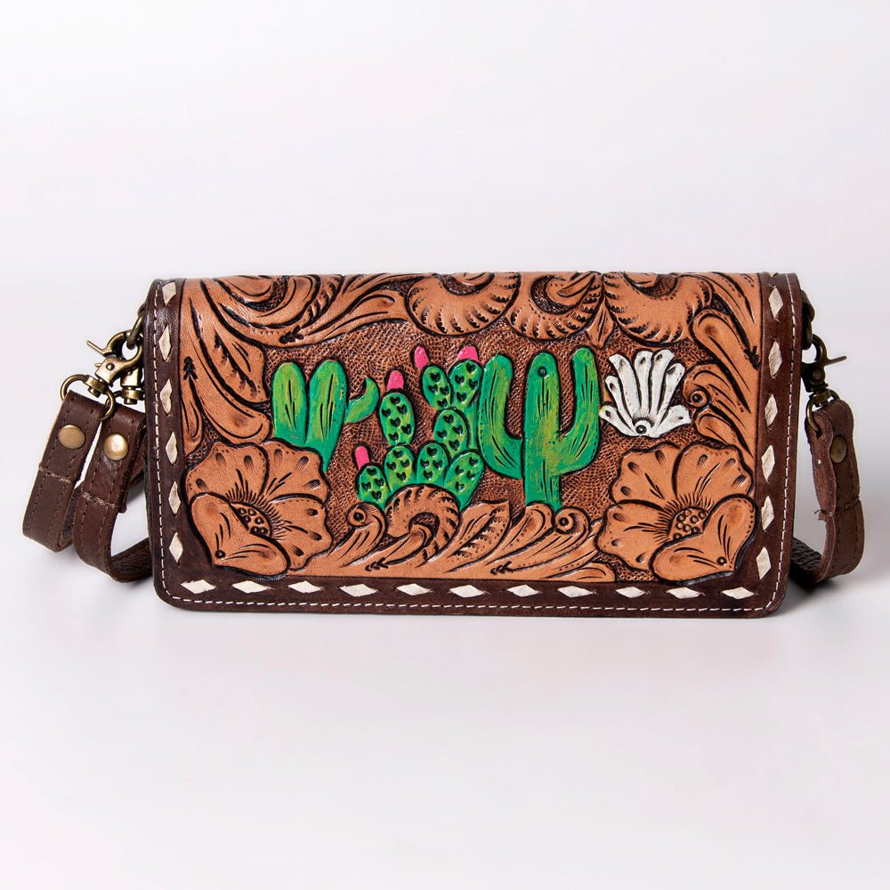 American Darling Organiser Hair-On Hand Tooled Genuine Leather