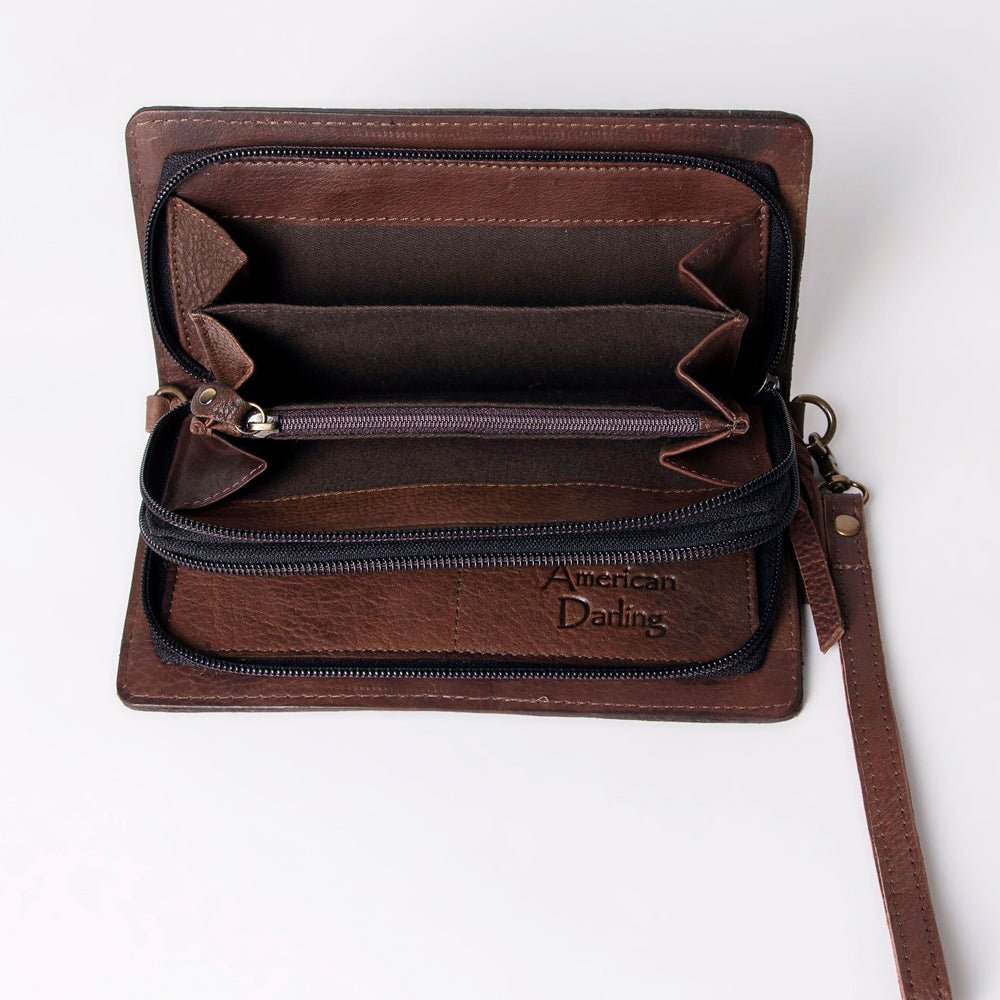 American Darling Organiser Hair-On Hand Tooled Genuine Leather