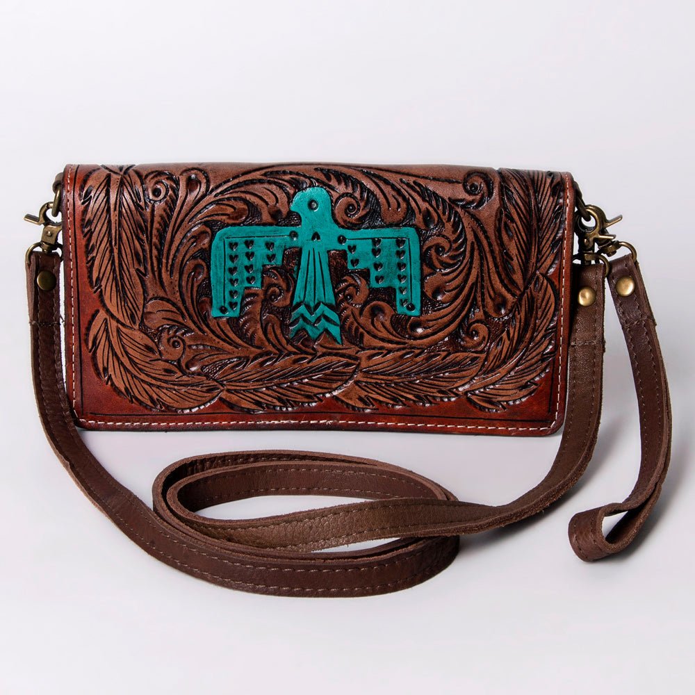 American Darling Organiser Hair-On Hand Tooled Genuine Leather