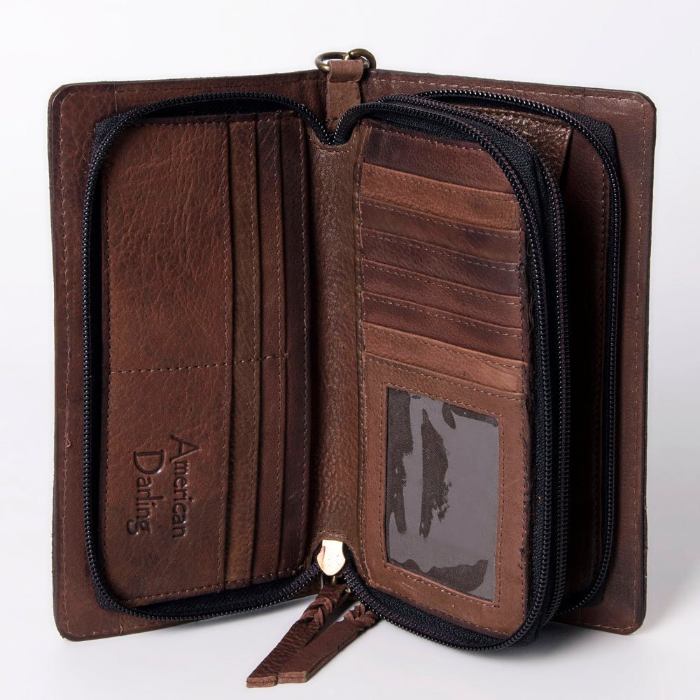 American Darling Organiser Hair-On Hand Tooled Genuine Leather