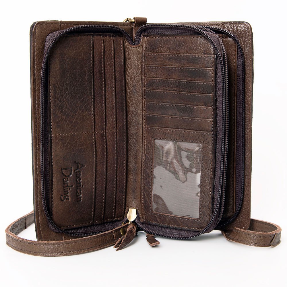 American Darling Organiser Hair-On Hand Tooled Genuine Leather