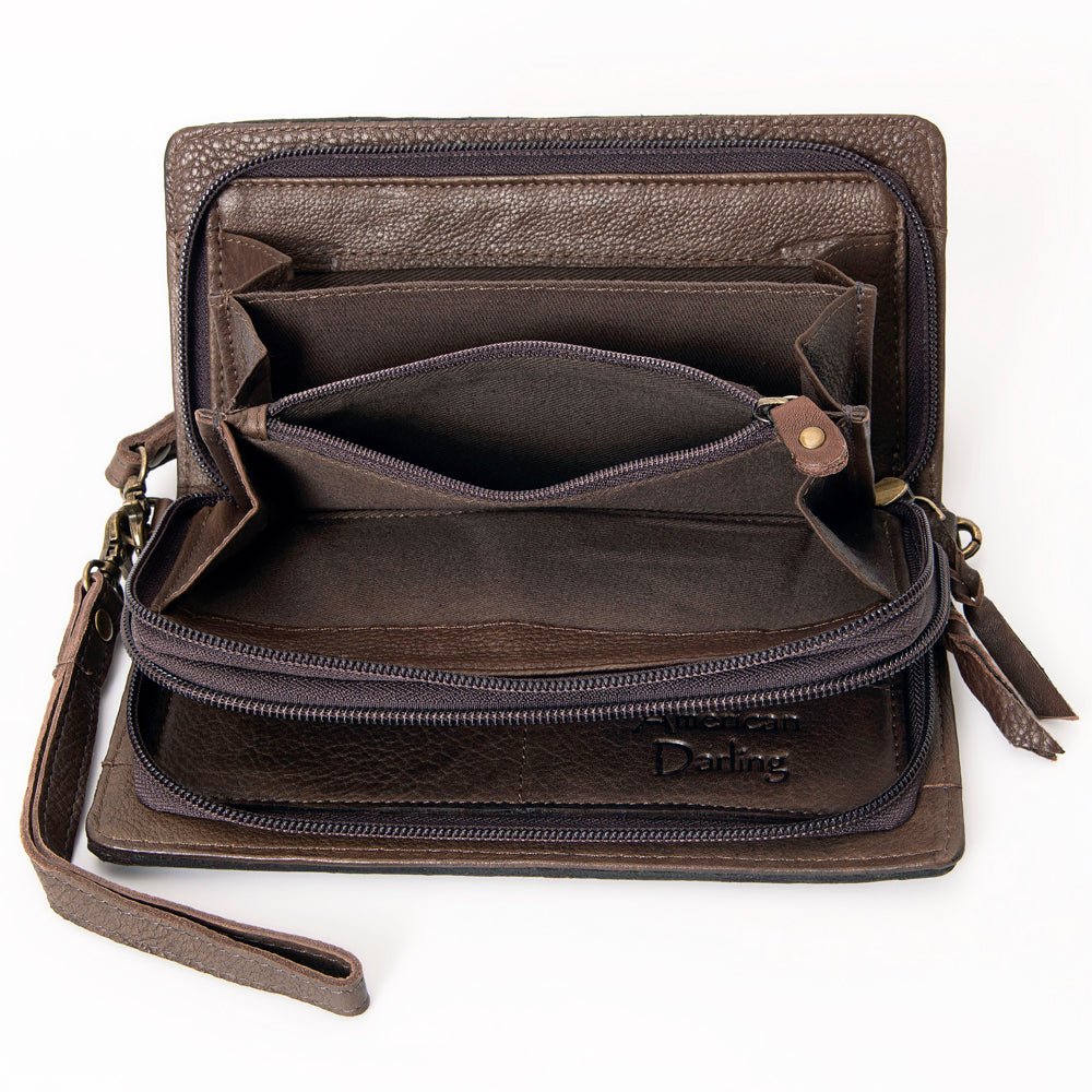 American Darling Organiser Hair-On Hand Tooled Genuine Leather