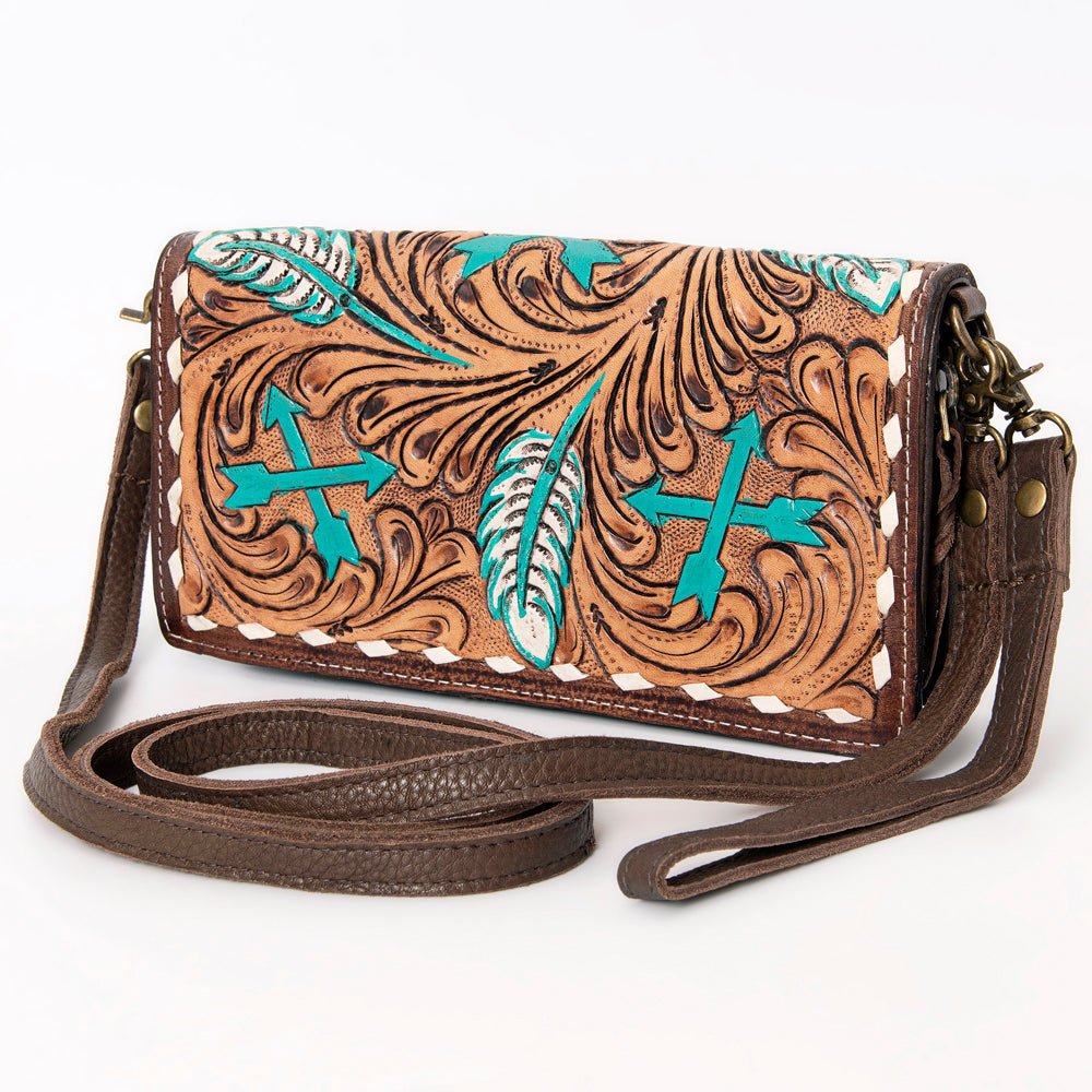 American Darling Organiser Hair-On Hand Tooled Genuine Leather