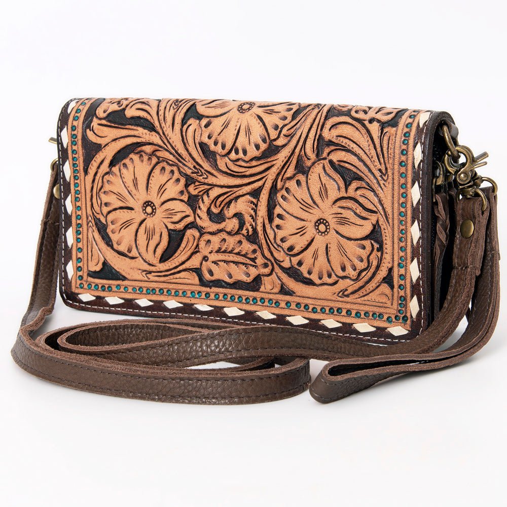American Darling Organiser Hair-On Hand Tooled Genuine Leather