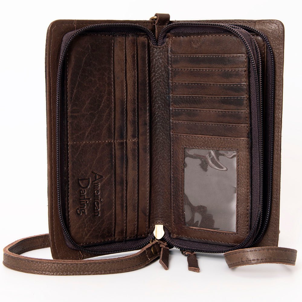 American Darling Organiser Hair-On Hand Tooled Genuine Leather