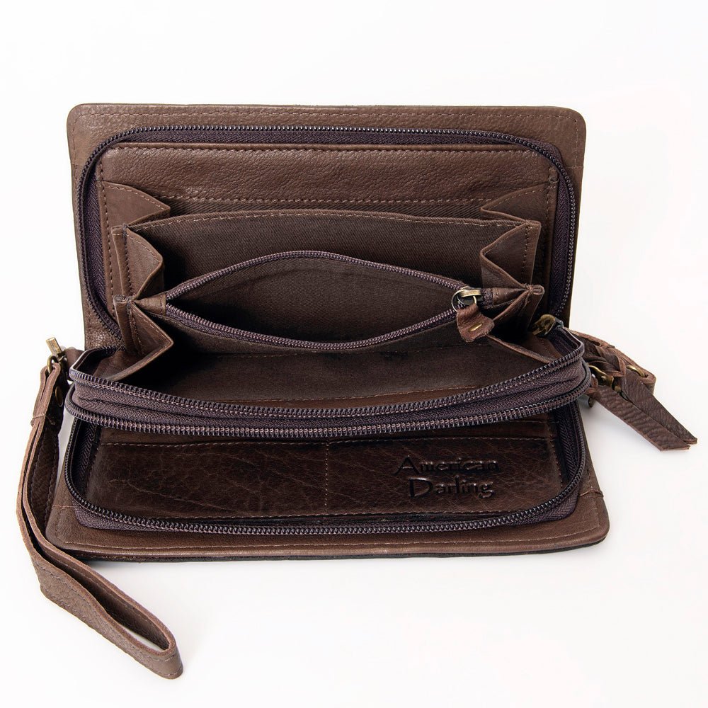 American Darling Organiser Hair-On Hand Tooled Genuine Leather