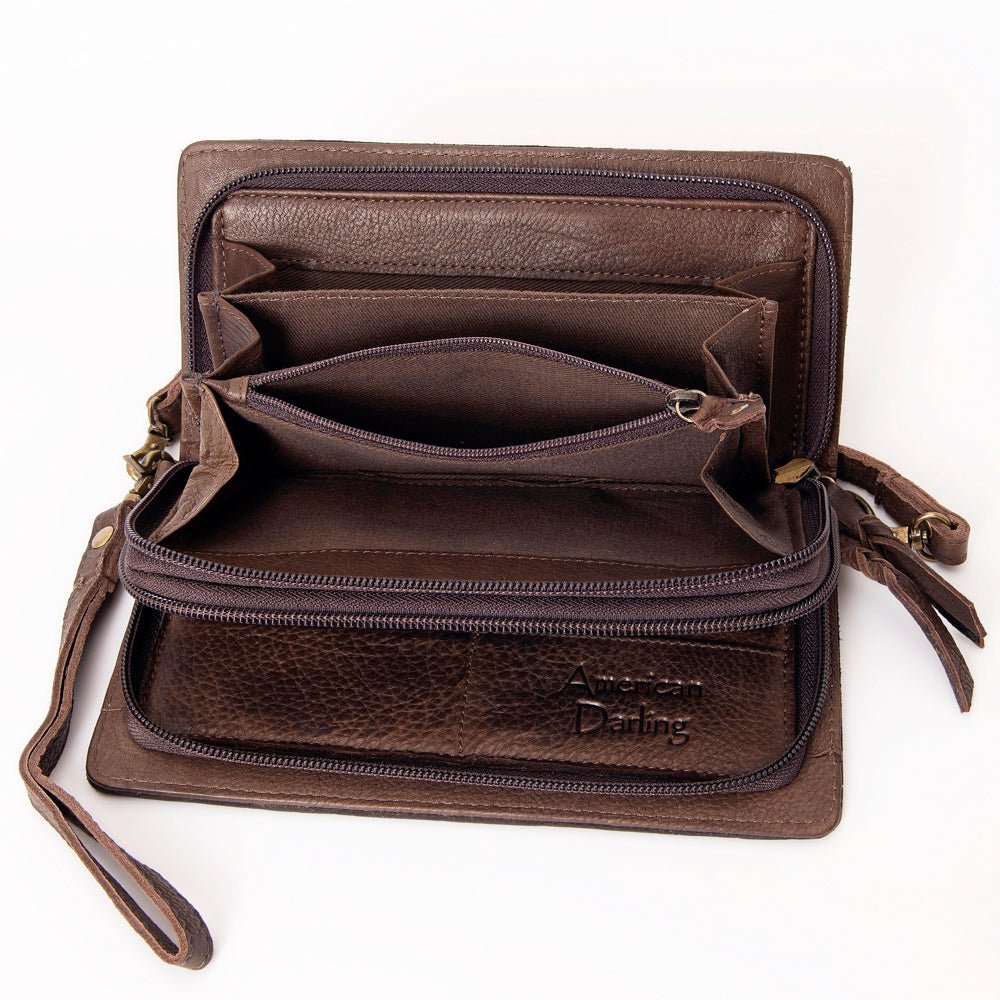 American Darling Organiser Hair-On Hand Tooled Genuine Leather