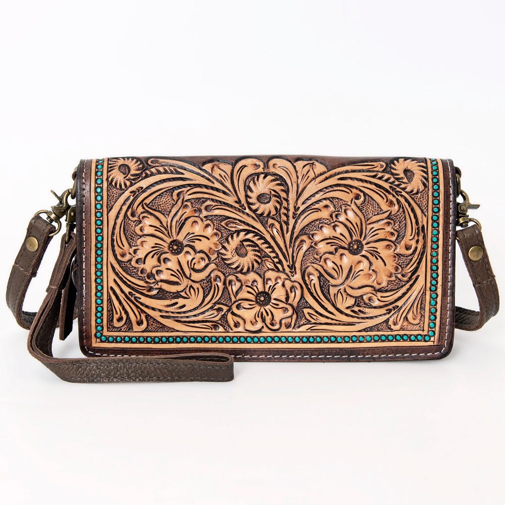 American Darling Organiser Hair-On Hand Tooled Genuine Leather