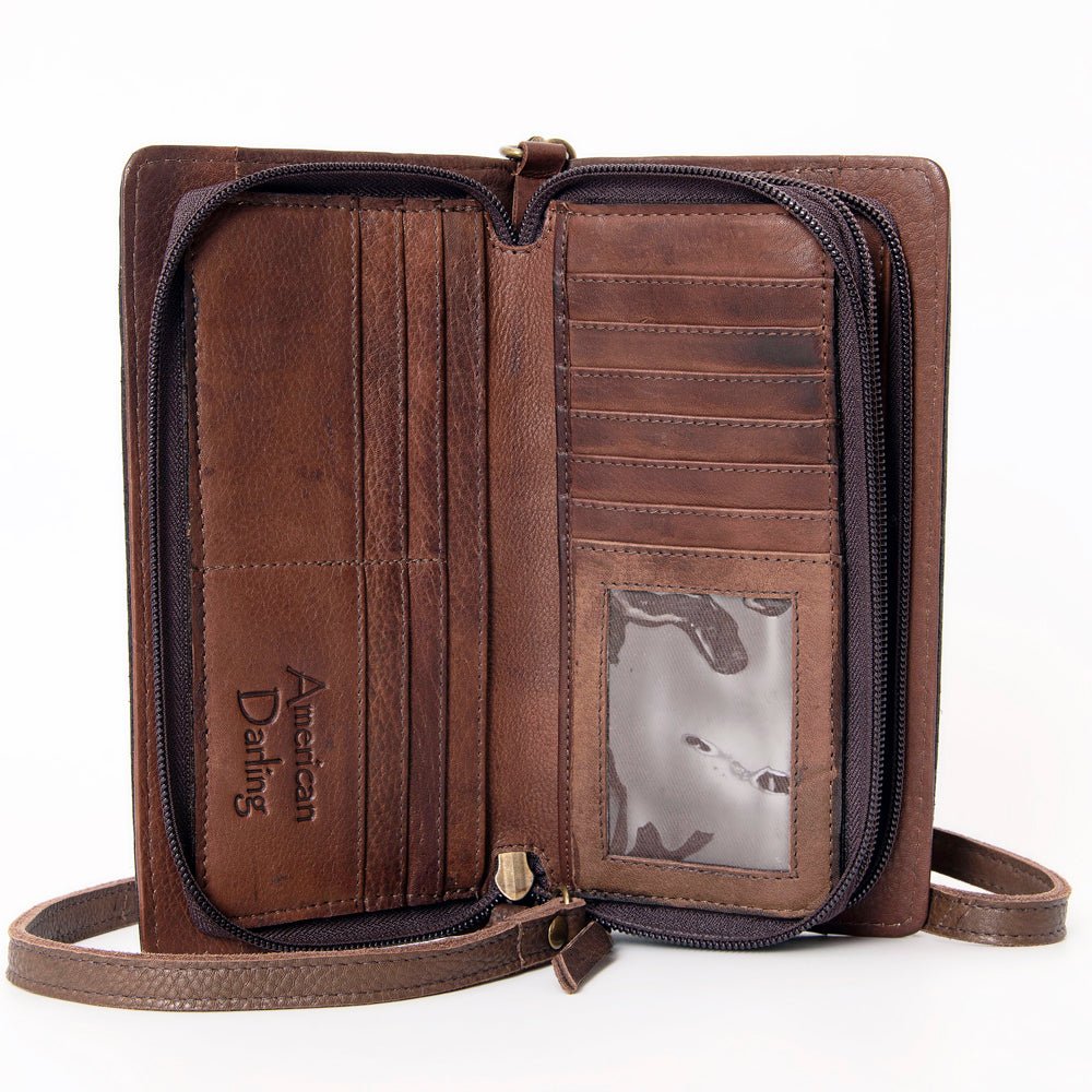American Darling Organiser Hair-On Hand Tooled Genuine Leather
