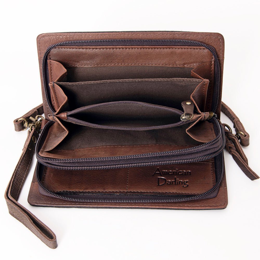 American Darling Organiser Hair-On Hand Tooled Genuine Leather