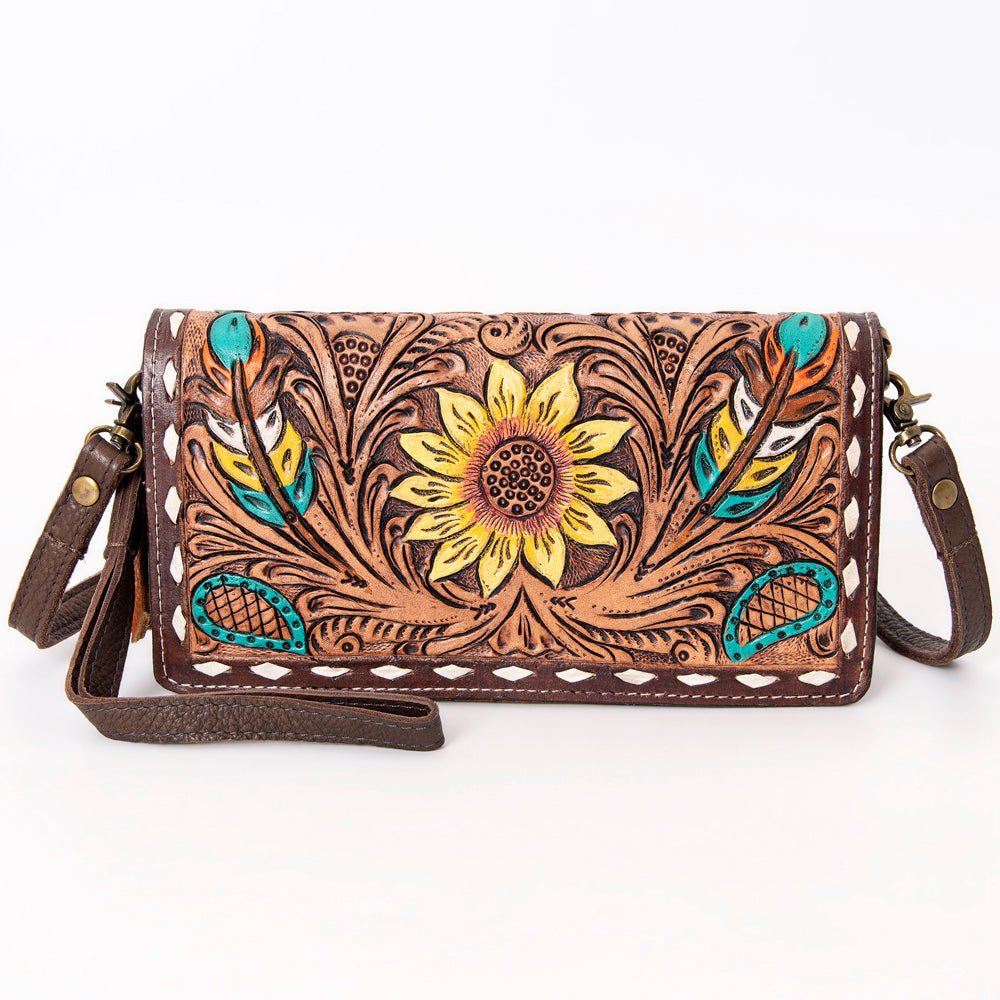 American Darling Organiser Hair-On Hand Tooled Genuine Leather
