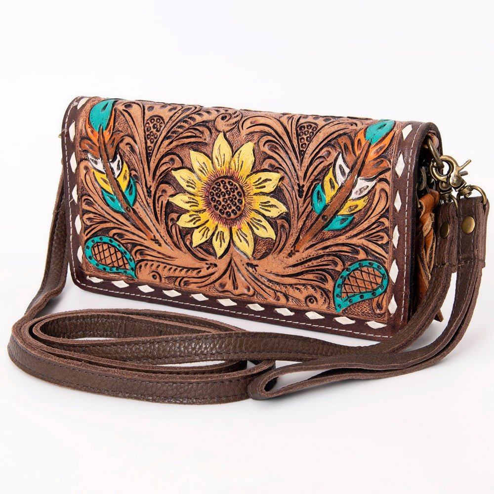 American Darling Organiser Hair-On Hand Tooled Genuine Leather