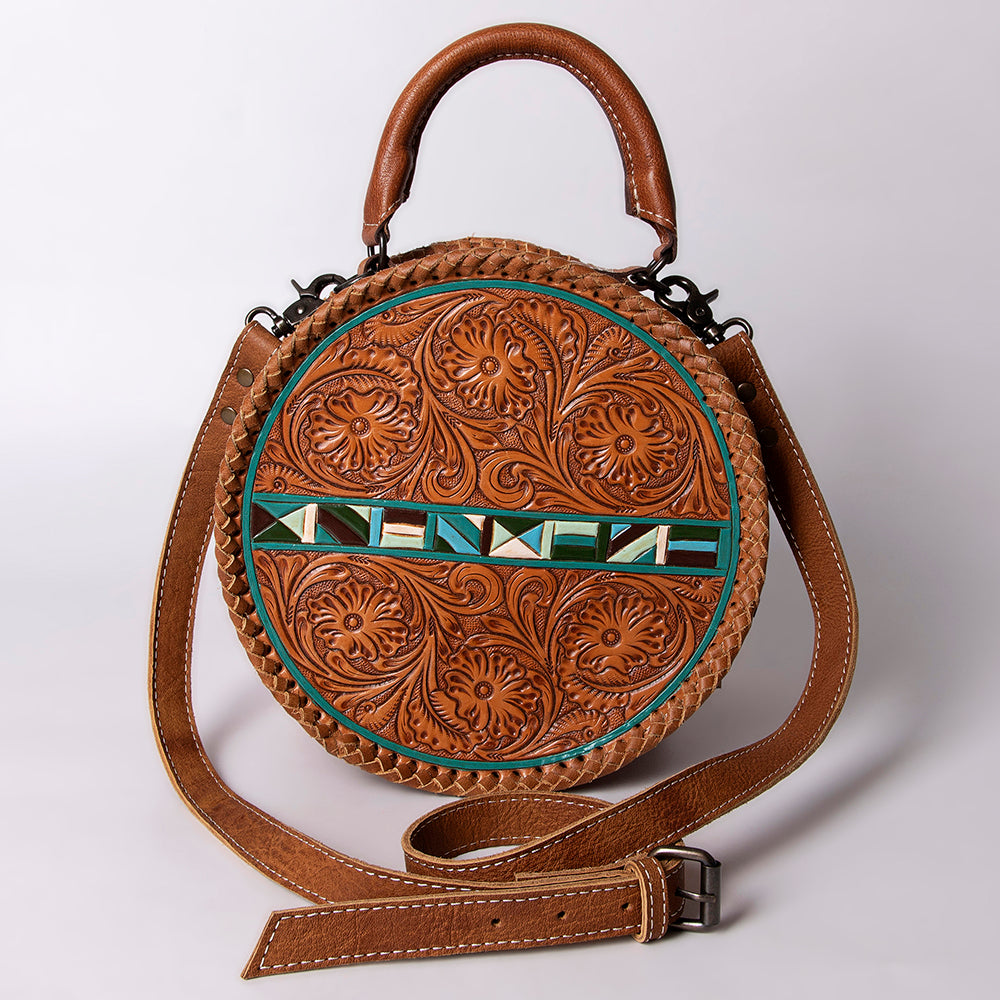 American Darling Hand-Tooled Genuine Leather Canteen Bag
