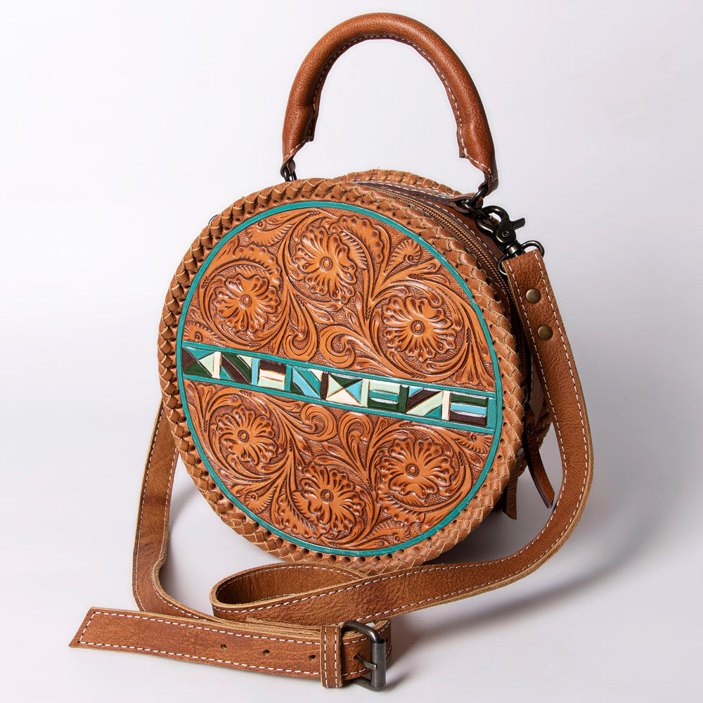 American Darling Hand-Tooled Genuine Leather Canteen Bag