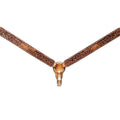 Bar H Equine Horse Genuine Leather Floral Design Breast Collar ,Headstall Tan