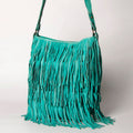 American Darling Large Cross body Bag Western Genuine Leather Handcrafted Purse with Fringes and YKK Zipper