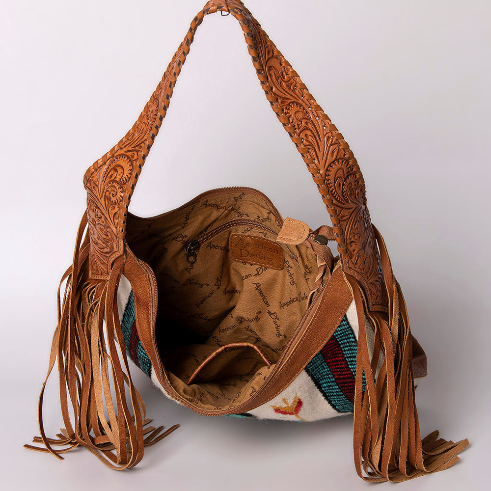 Hobo Hair On Saddle Blanket Genuine Leather Western Bag For Women