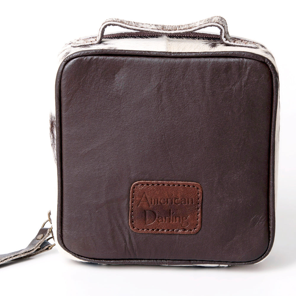 American Darling Jewelry Case for Women - Hair-On Cowhide Eco-Friendly Genuine Leather Travel Organizer with YKK Zipper