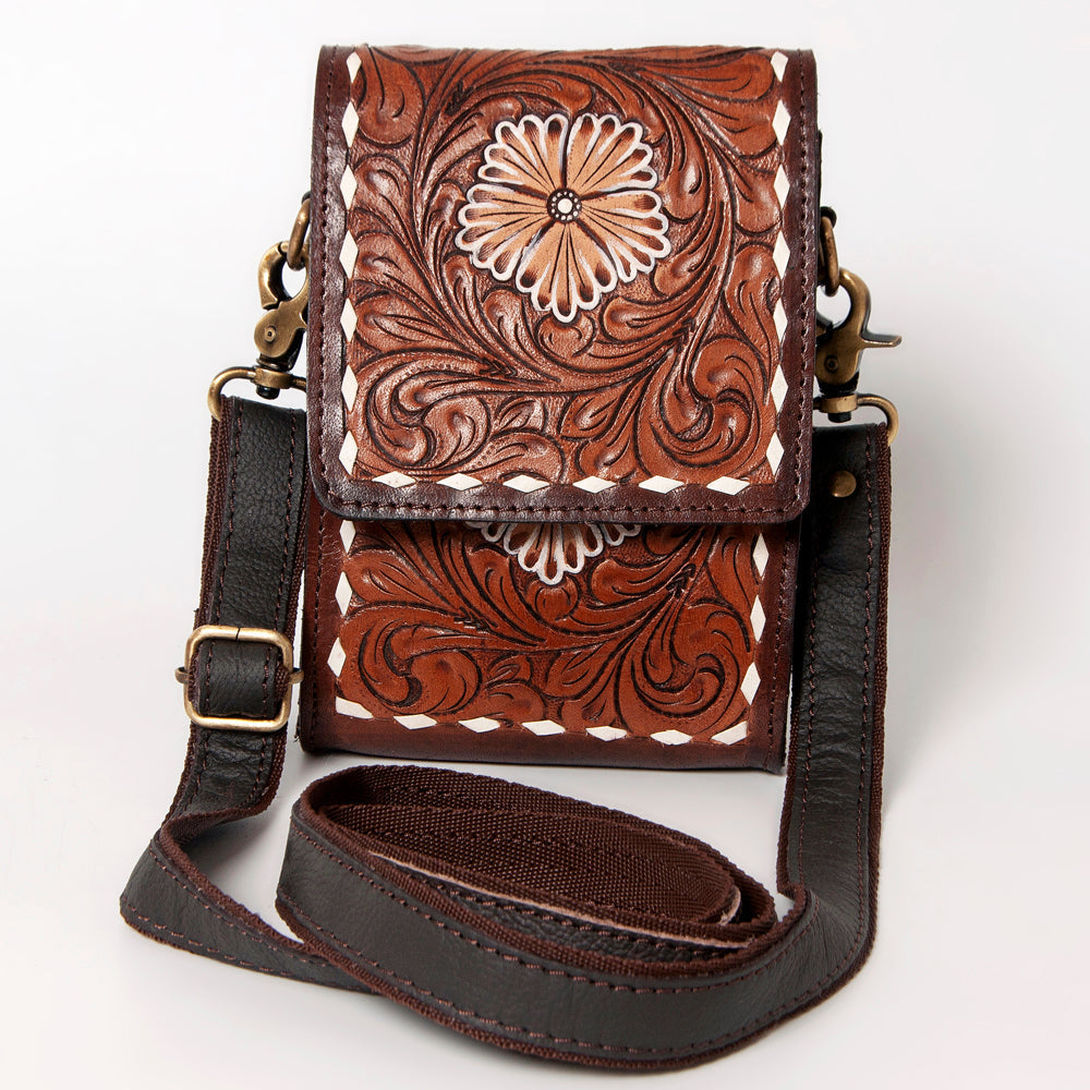 Ohlay Cell Phone Holder 100% cotton Denim Genuine Leather